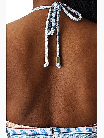 Haut de bikini santorini à motif ethnique texturé bandeau penti