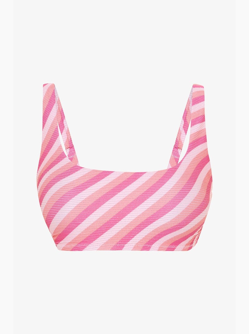 Haut de bikini sura rayé penti Rose/Blanc - Kiabi