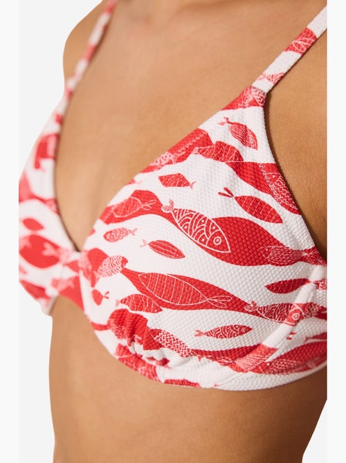 Haut de bikini texturé marine fish à armatures penti - Kiabi Haut de bikini texturé marine fish à armatures penti - Kiabi