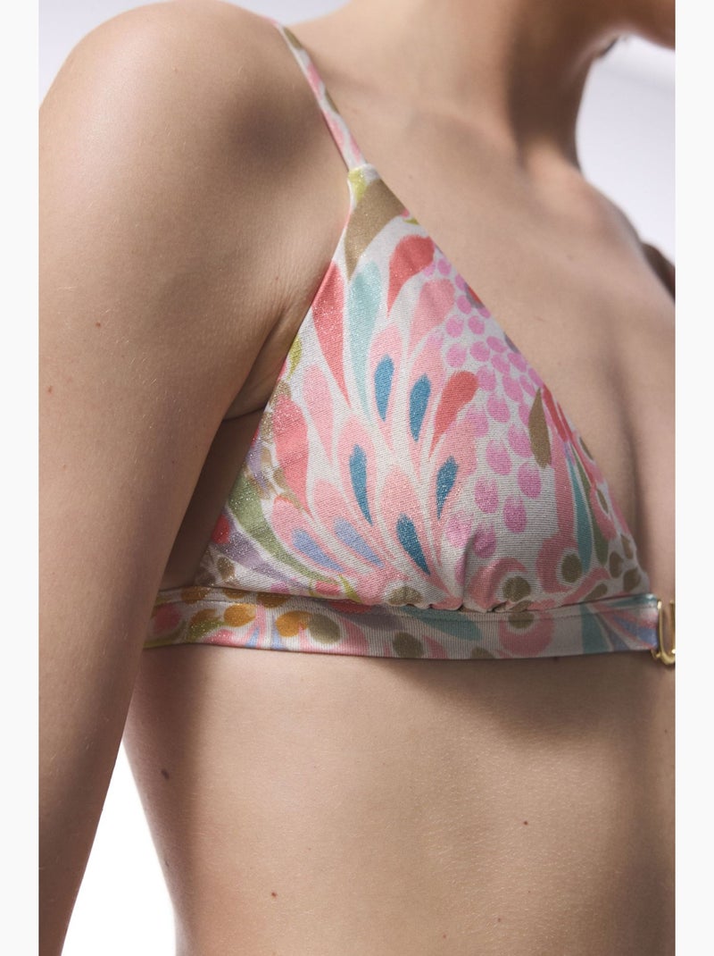 Haut de bikini triangle faro à boucle penti Blanc Rose - Kiabi