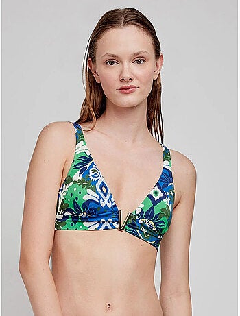 Haut de bikini triangulaire à imprimé tribal