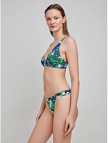 Haut de bikini triangulaire à imprimé tribal