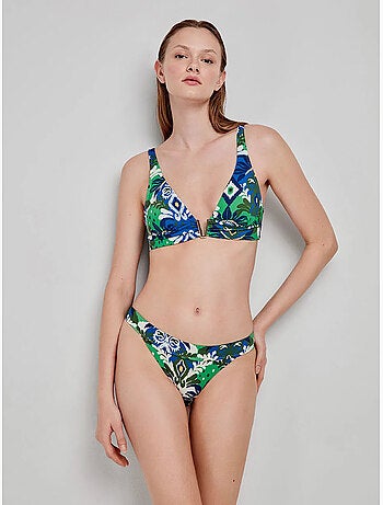 Haut de bikini triangulaire à imprimé tribal