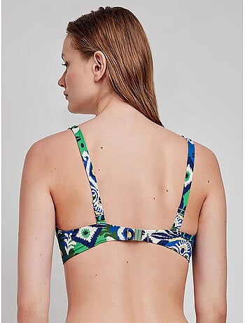Haut de bikini triangulaire à imprimé tribal