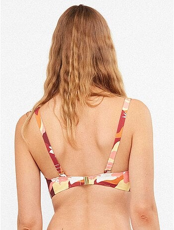 Haut de bikini triangulaire à motif géométrique