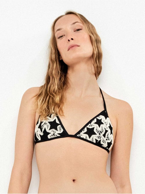 Haut de bikini triangulaire crochet imprimé étoiles - Kiabi Haut de bikini triangulaire crochet imprimé étoiles - Kiabi