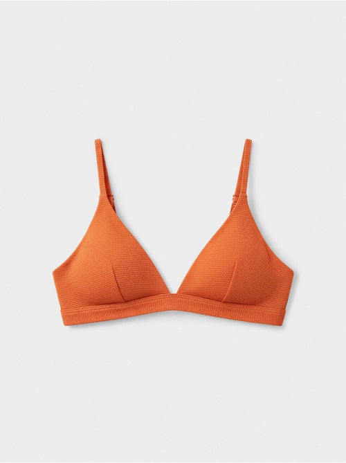 Haut de bikini triangulaire piqué lurex doré - Kiabi Haut de bikini triangulaire piqué lurex doré - Kiabi