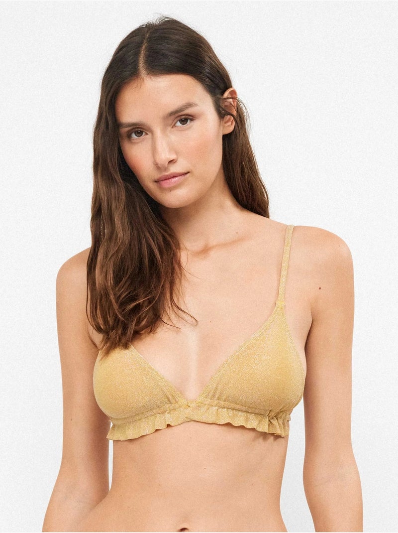 Haut de bikini triangulaire sans armature Doré - Kiabi