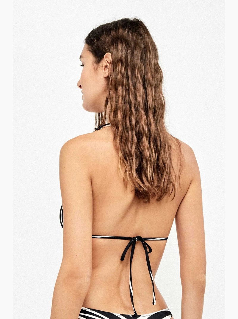 Haut de bikini triangulaire sans armature imprimé animal zèbre Multicolore - Kiabi