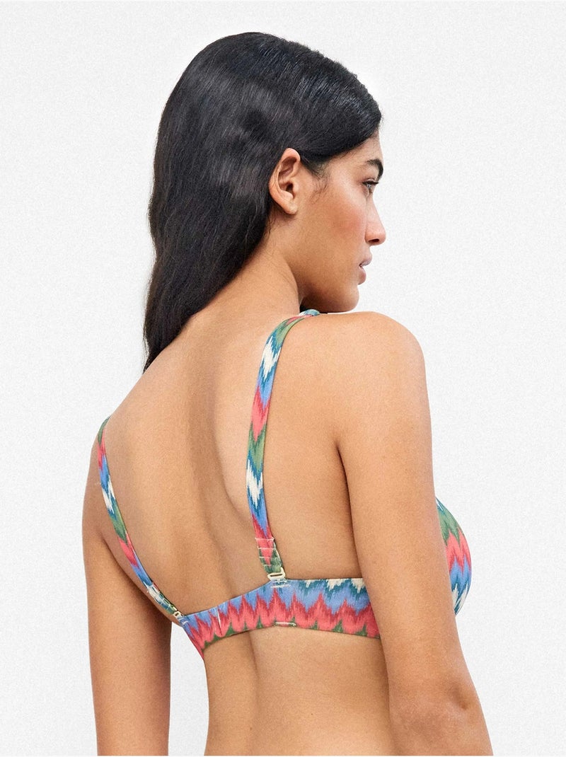 Haut de bikini triangulaire sans armature Multicolore - Kiabi