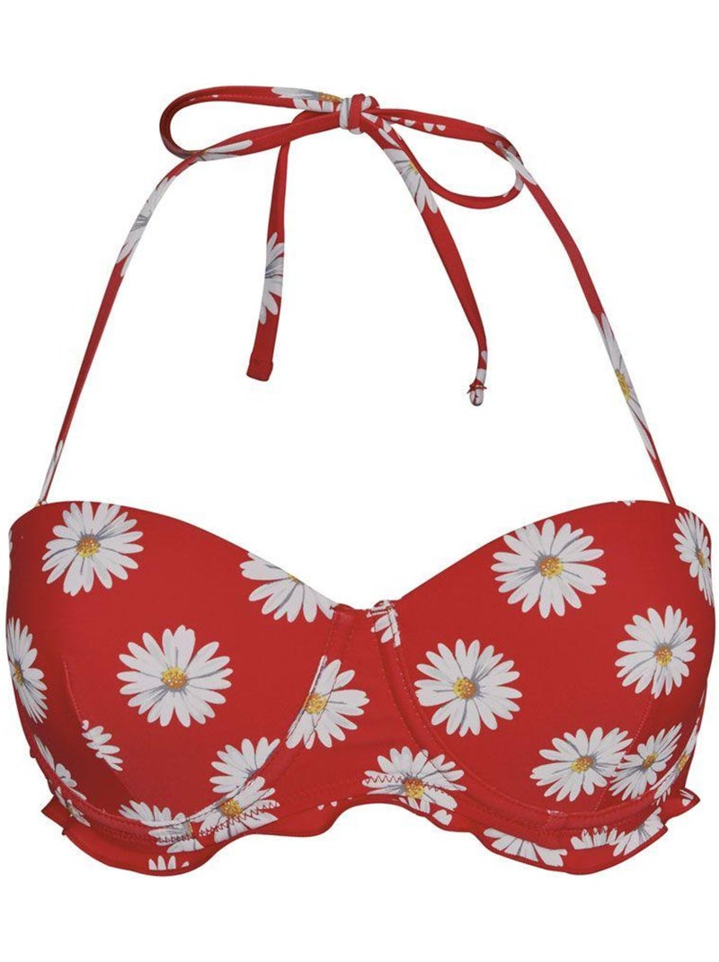Haut de maillot balconnet FLORAL - Brigitte Bardot Bain Rouge - Kiabi
