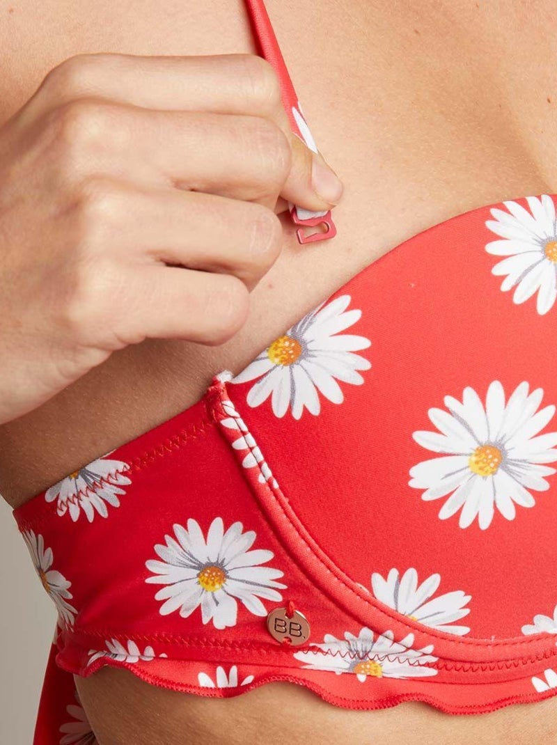 Haut de maillot balconnet FLORAL - Brigitte Bardot Bain Rouge - Kiabi