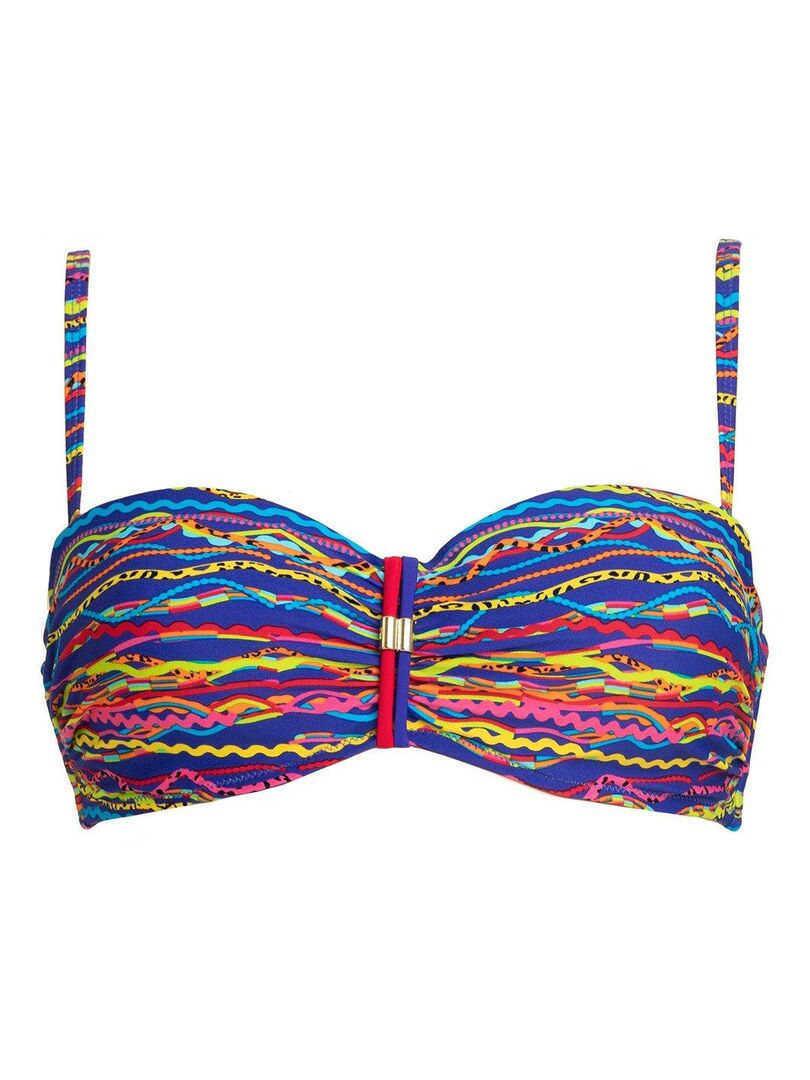 Haut de maillot bandeau à armatures Letizia Bleu - Kiabi
