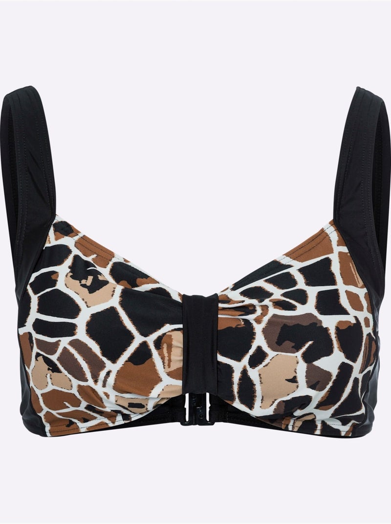 Haut De Maillot De Bain - Moda Vilona - Bonnet C Blanc Marron - Kiabi