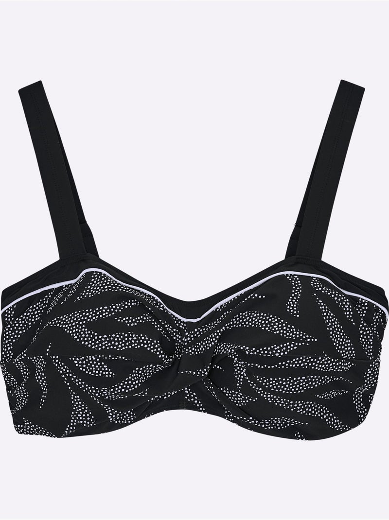 Haut De Maillot De Bain - Sheego Noir Blanc - Kiabi