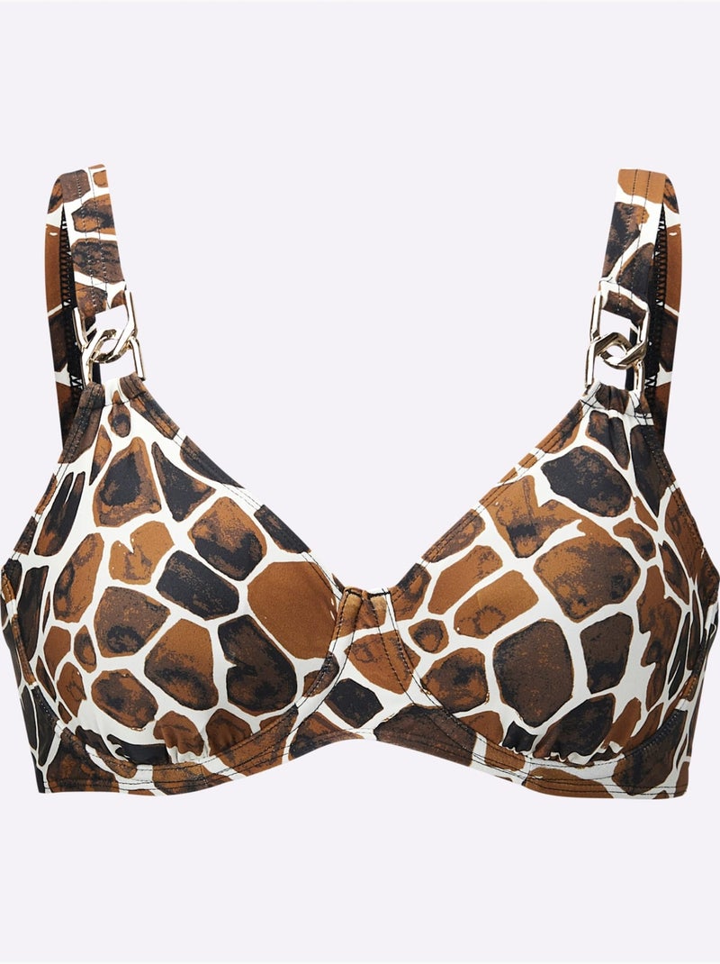 Haut De Maillot De Bain - Witt - Bonnet C Blanc Marron - Kiabi