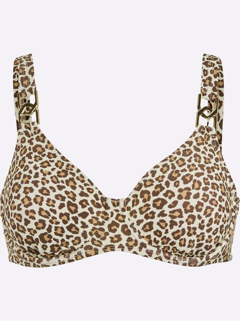 Haut De Maillot De Bain - Witt - Bonnet D Blanc Marron - Kiabi