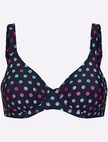 Haut de maillot de bain à imprimé avec bretelles réglables et armatures - Bonnet D - Witt