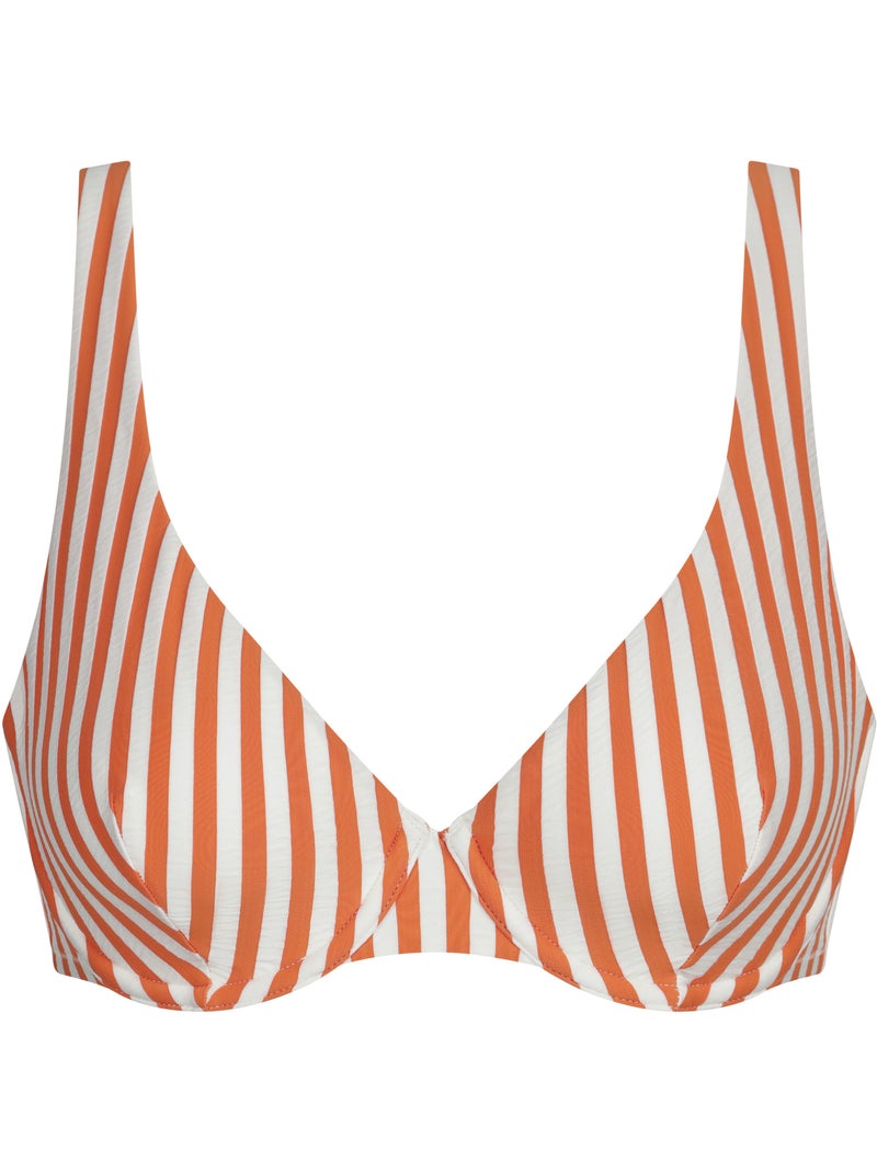 Haut de maillot de bain avec armatures Resort Corail/Turquoise/Crème - Kiabi