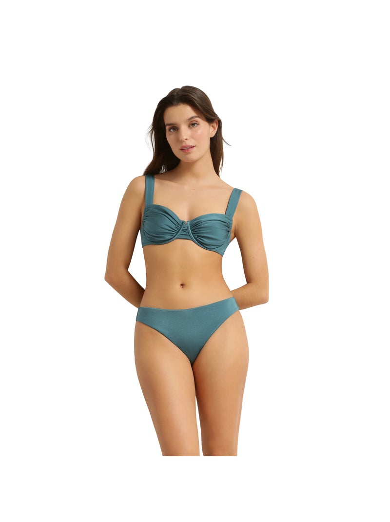 Haut de maillot de bain balconnet avec armatures Glossy Vert sapin - Kiabi