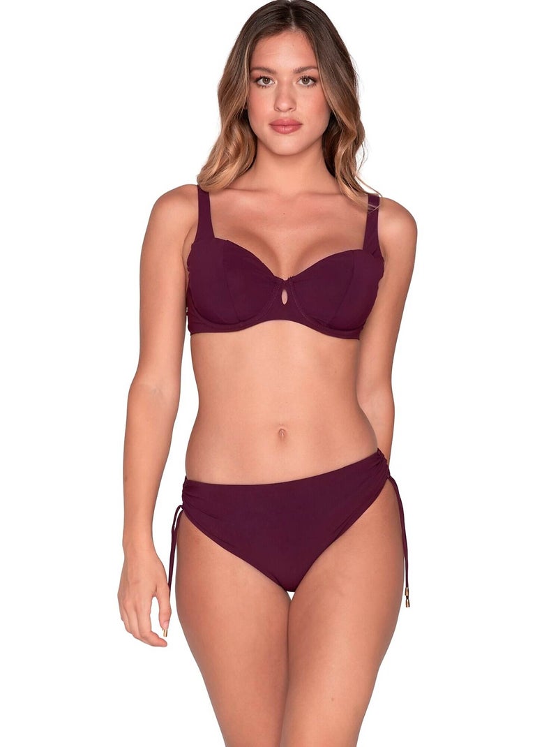 Haut de maillot de bain balconnet non préformé blue sense Bordeaux - Kiabi