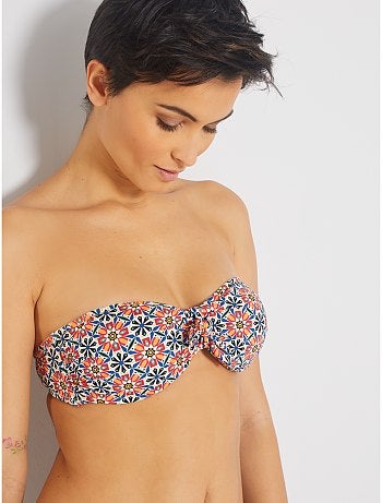 Haut de maillot de bain bandeau à coques