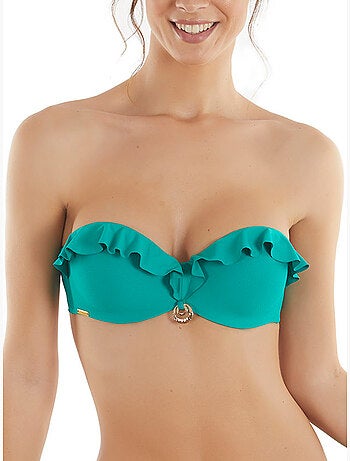 Haut de maillot de bain bandeau à volants basica