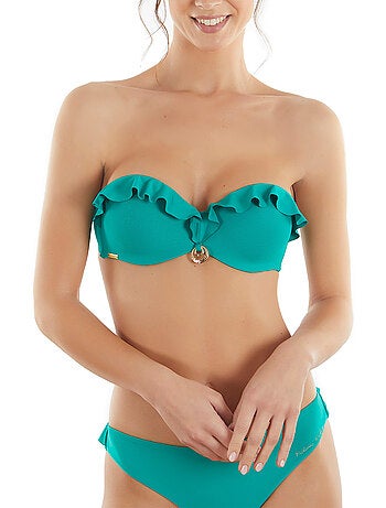 Haut de maillot de bain bandeau à volants basica