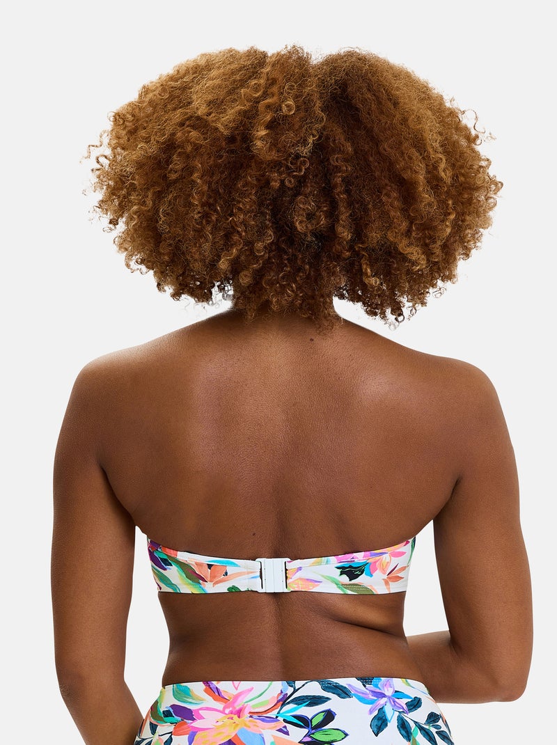 Haut de maillot de bain bandeau Barbade Sans Complexe Blanc Rose Bleu - Kiabi