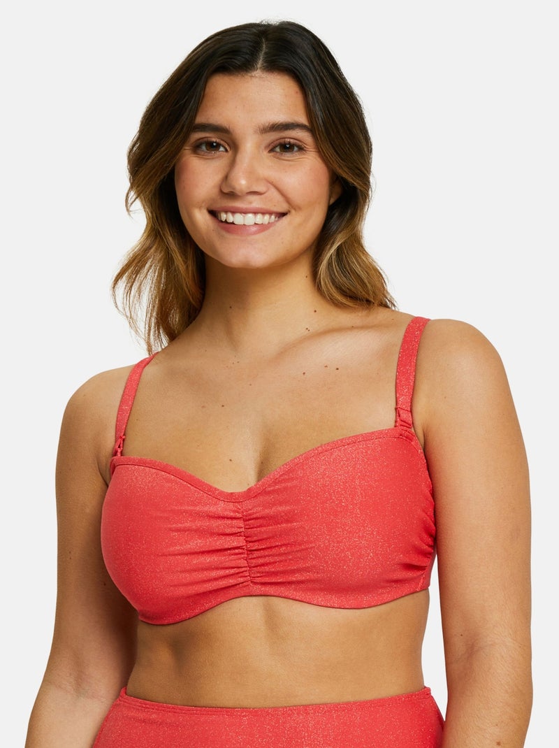 Haut de maillot de bain bandeau Bask In Bliss Sans Complexe Rouge coquelicot - Kiabi