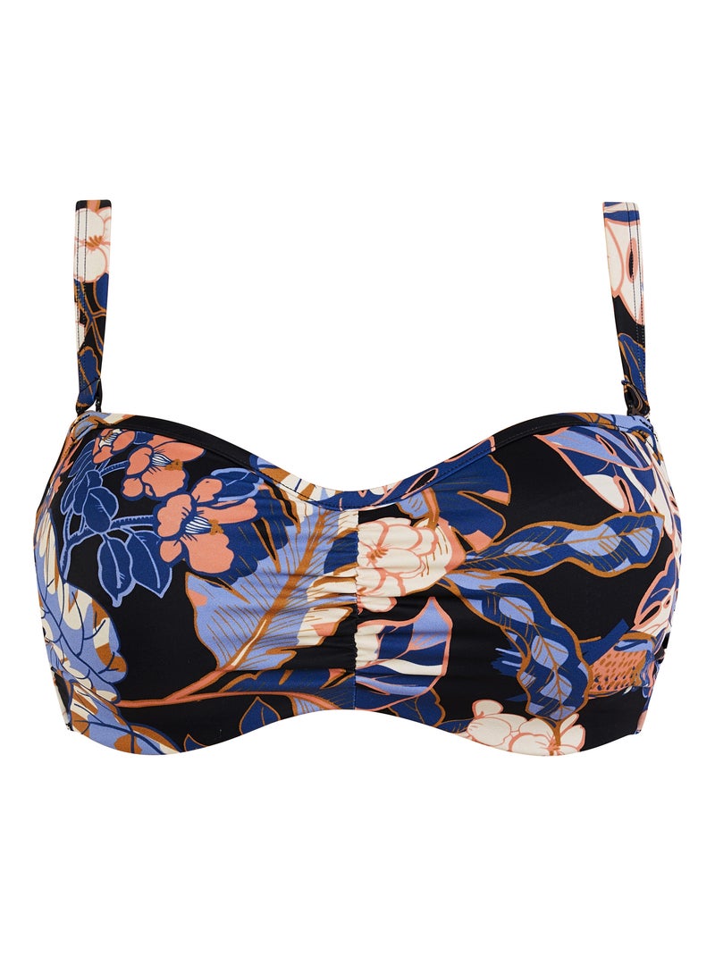Haut de maillot de bain bandeau fidji sans complexe lingerie Noir Bleu Blanc - Kiabi