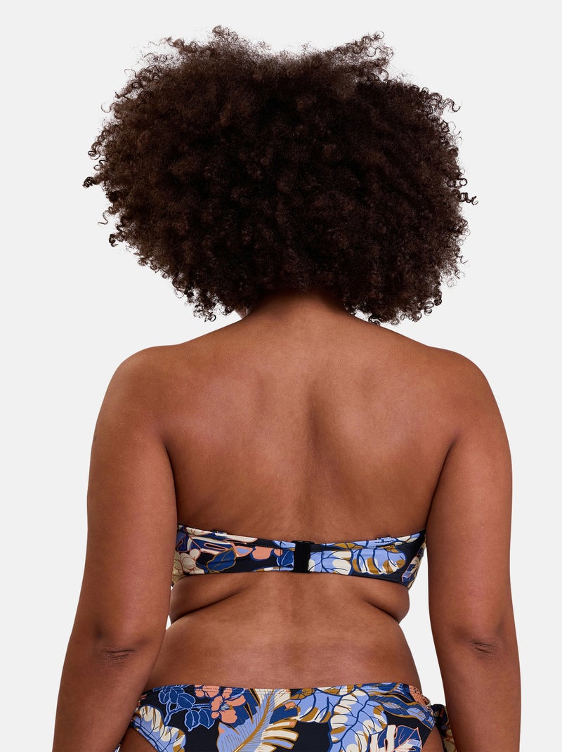Haut de maillot de bain bandeau Fidji Sans Complexe Noir Bleu Blanc - Kiabi