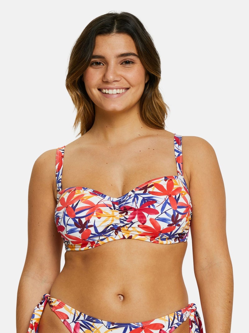 Haut de maillot de bain bandeau Island Dream Sans Complexe Blanc / Bleu / Rouge - Kiabi