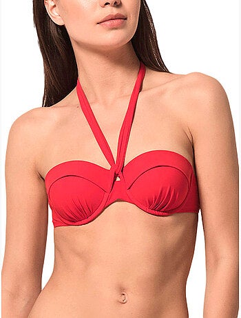Haut de maillot de bain bandeau préformé blue sense