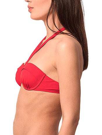 Haut de maillot de bain bandeau préformé blue sense