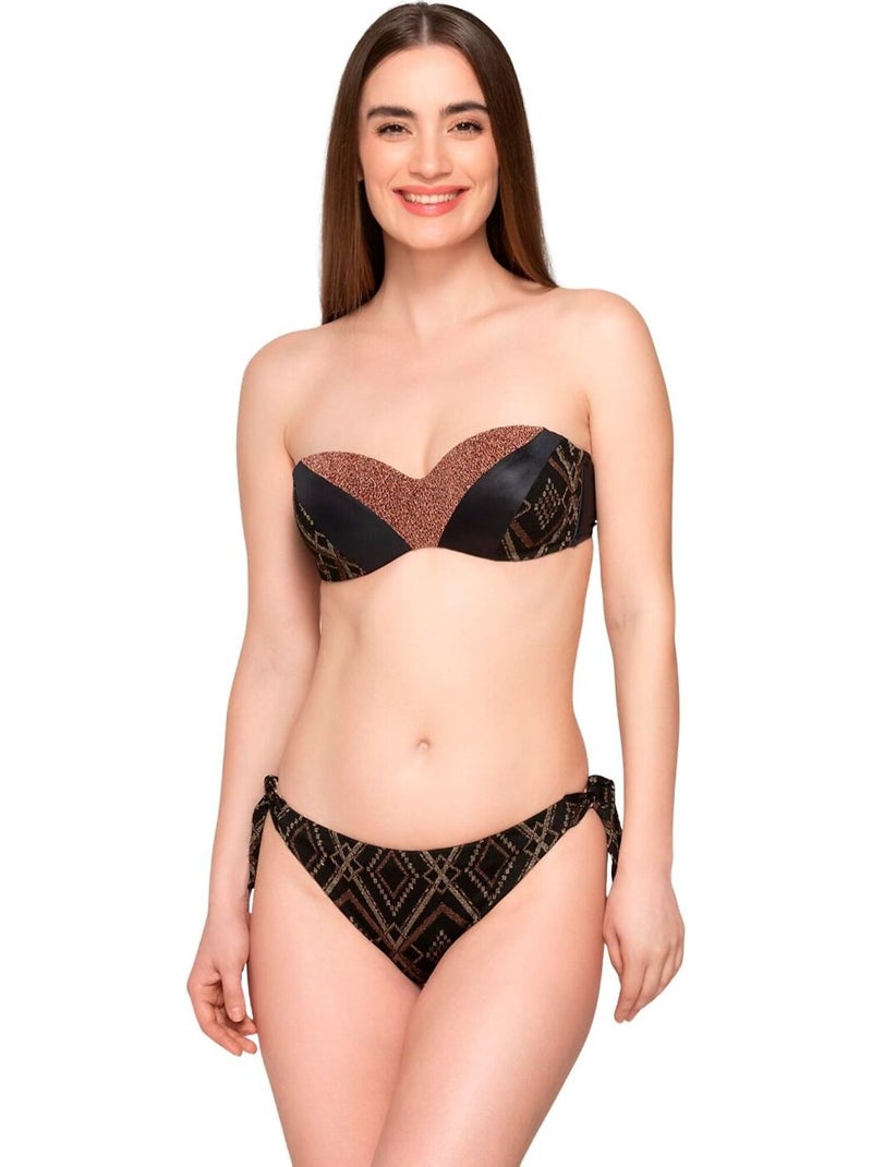 Haut de maillot de bain bandeau préformé manhattan Multicolore - Kiabi