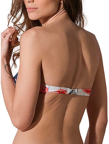 Haut de maillot de bain bandeau préformé poppy