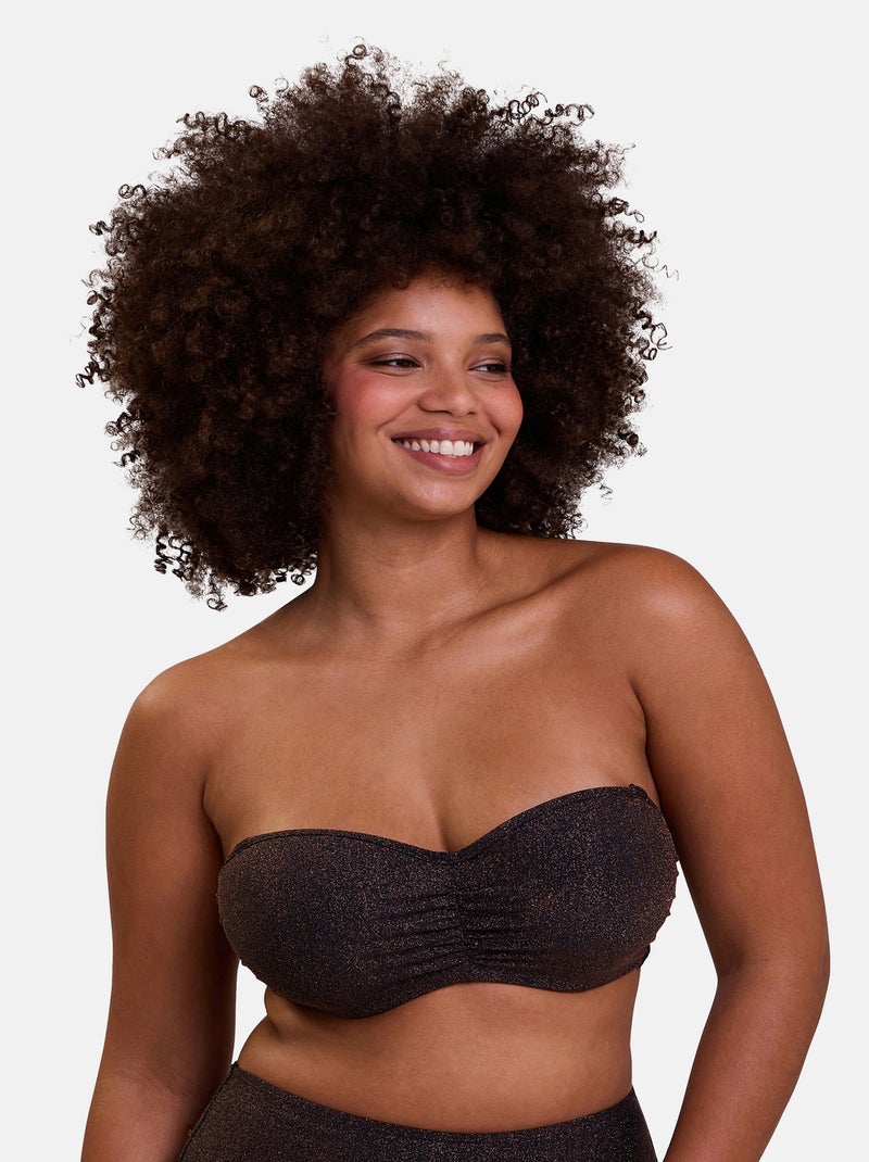 Haut de maillot de bain bandeau Reflet Sans Complexe Noir - Kiabi