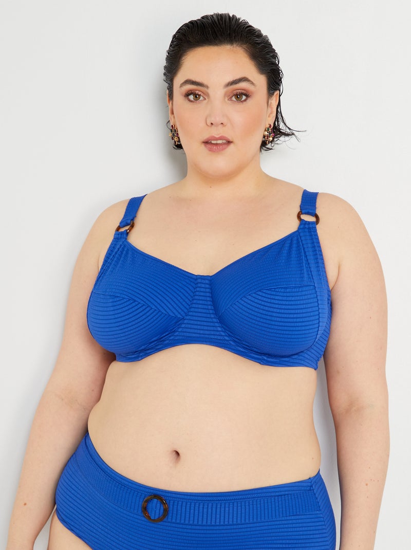 Haut de maillot de bain bleu - Kiabi