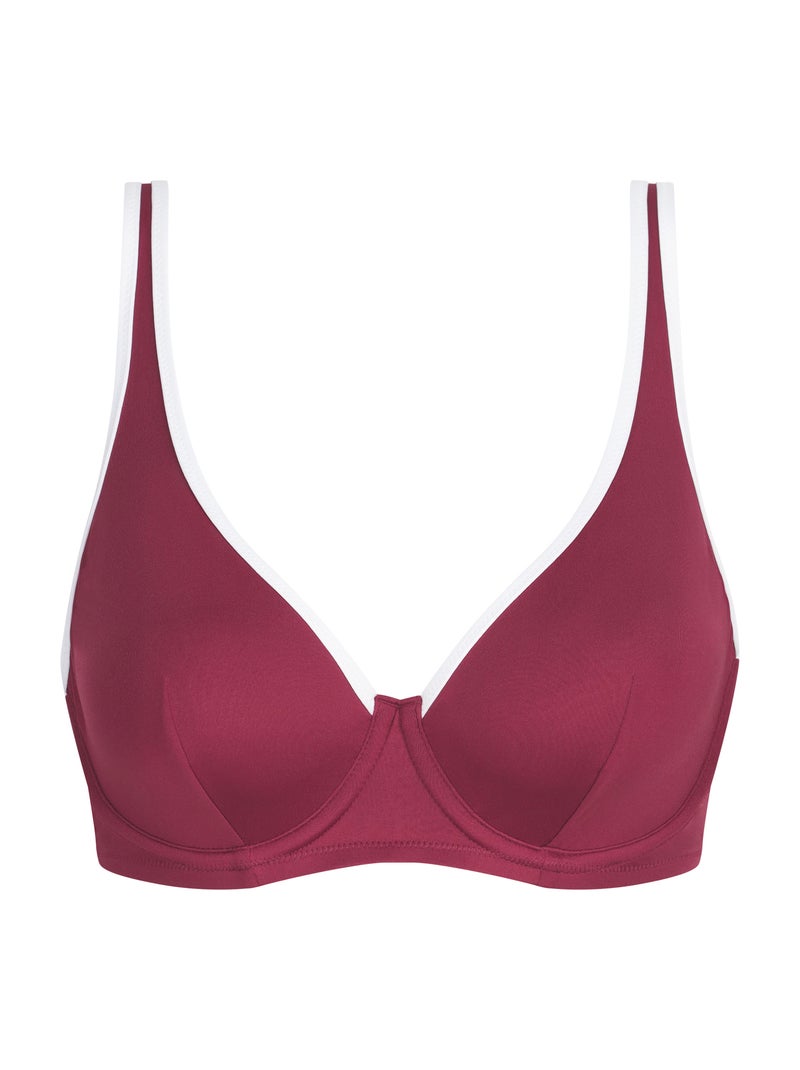 Haut de maillot de bain corbeille avec armatures Timeless Bordeaux - Kiabi