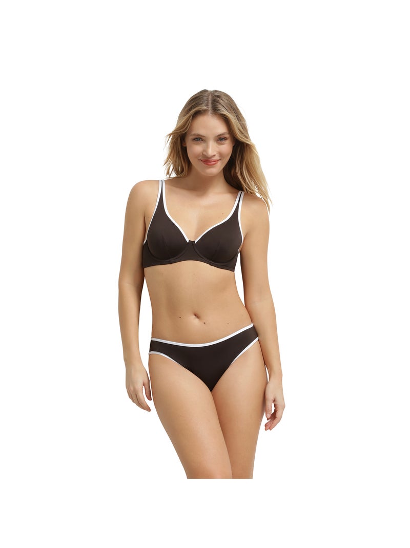 Haut de maillot de bain corbeille avec armatures Timeless Marron foncé - Kiabi