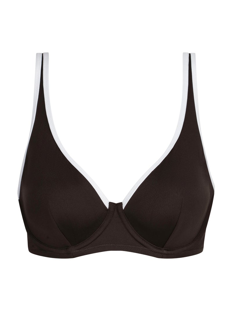 Haut de maillot de bain corbeille avec armatures Timeless Marron foncé - Kiabi
