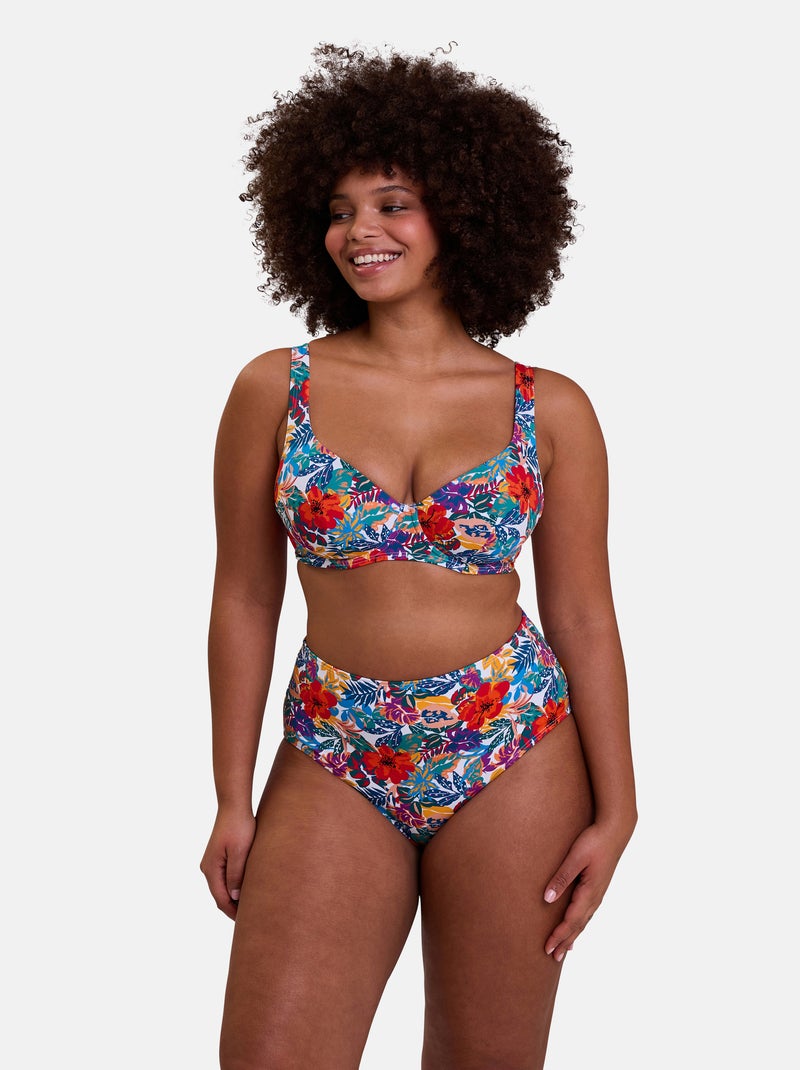 Haut de maillot de bain Curaçao Sans Complexe Bleu Rouge - Kiabi