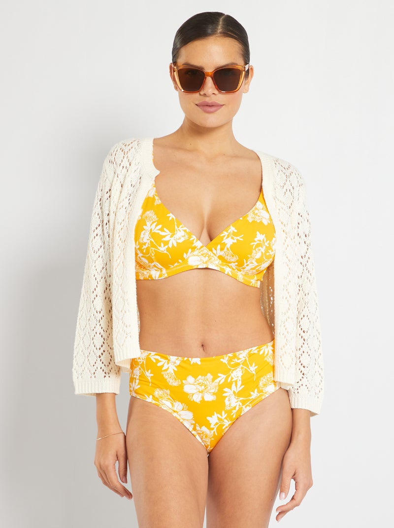 Haut de maillot de bain D&E jaune safran - Kiabi