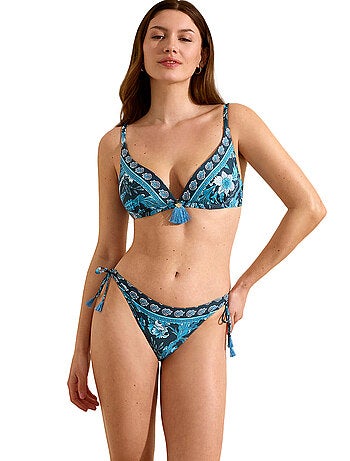 Haut de maillot de bain décolleté préformé sans armatures acanthus