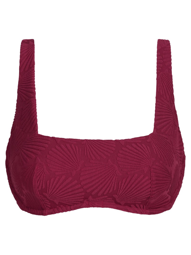 Haut de maillot de bain emboitant avec armatures Shell Rouge grenat - Kiabi