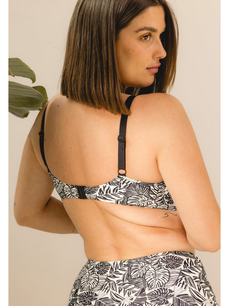 Haut de maillot de bain emboîtant Beach Blanc Noir - Kiabi