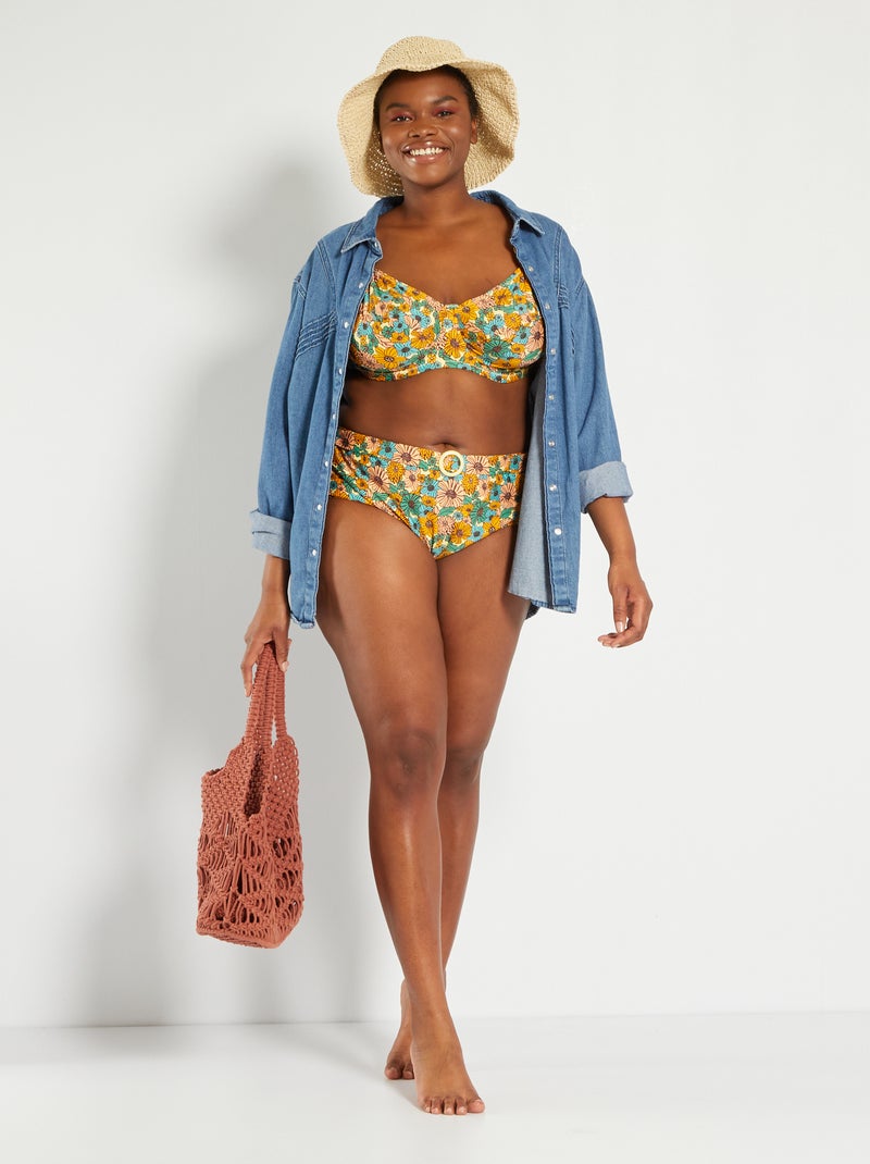 Haut de maillot de bain fleuri Jaune fleurs - Kiabi