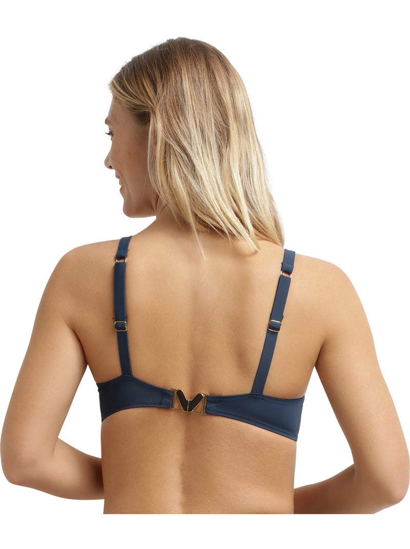 Haut de maillot de bain foulard avec armatures Silhouette Bleu foncé - Kiabi