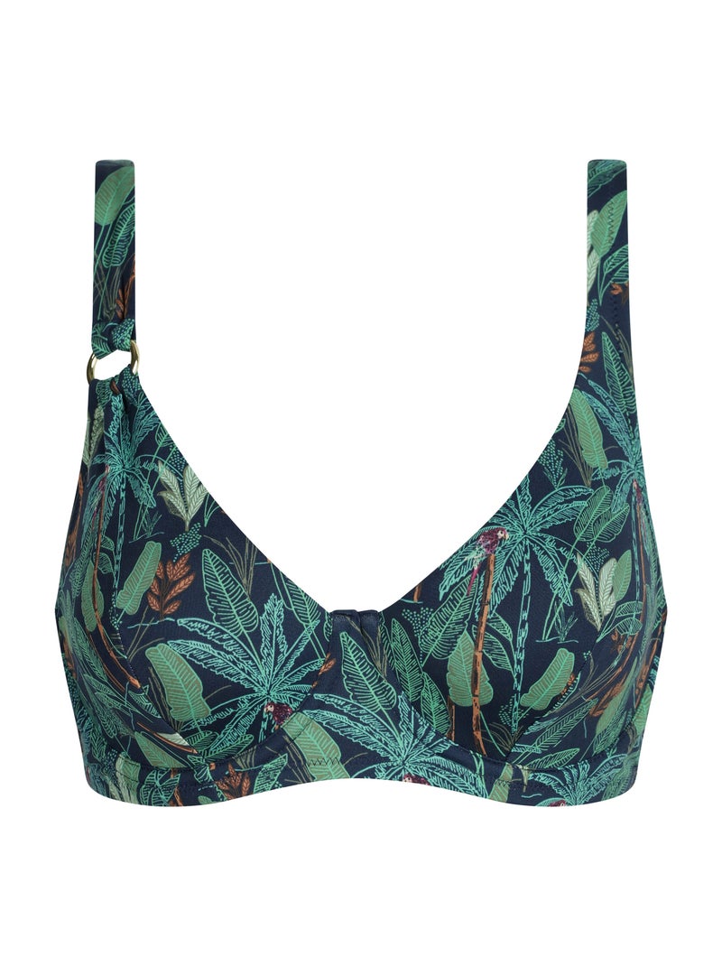 Haut de maillot de bain foulard avec armatures Tropical Vert - Kiabi